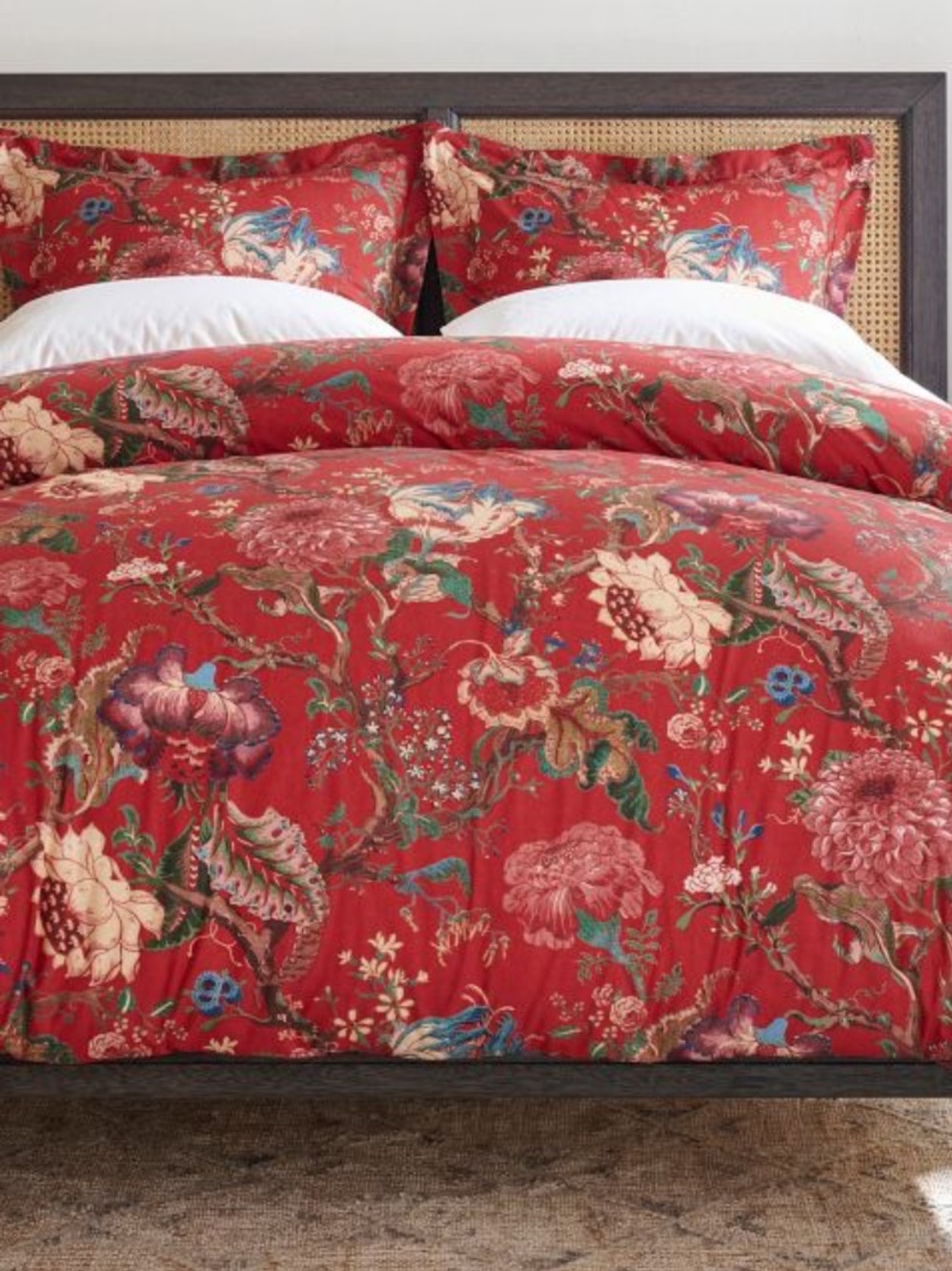 Pottery Barn king duvet Dahlia Floral Percale Duvet Cover Cotton